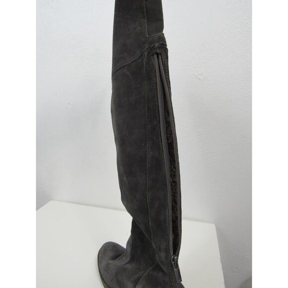 Lucky Brand 6.5 Leather Rayla Over The Knee Boots Block Heel Brown Suede Boots - Picture 13 of 16